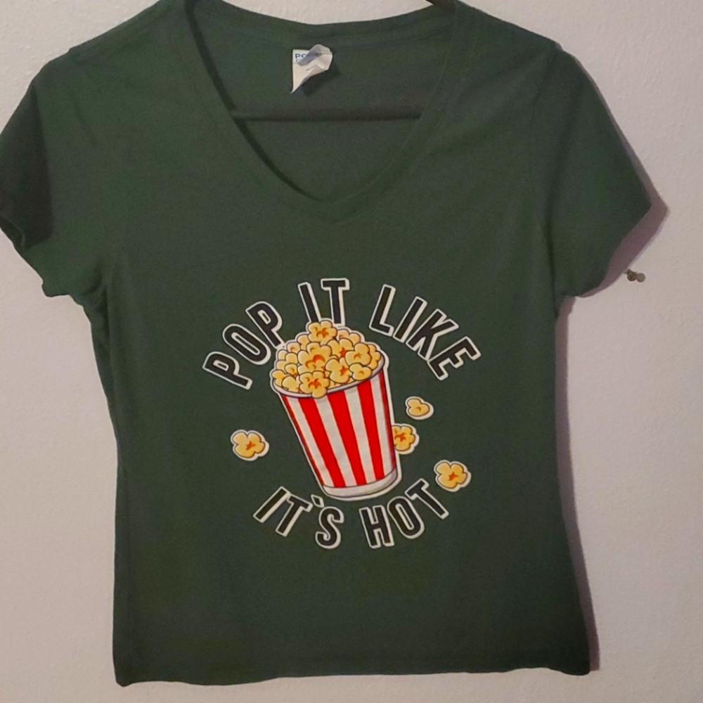 Green Popcorn Tee Shirt, Medium, Port & Company